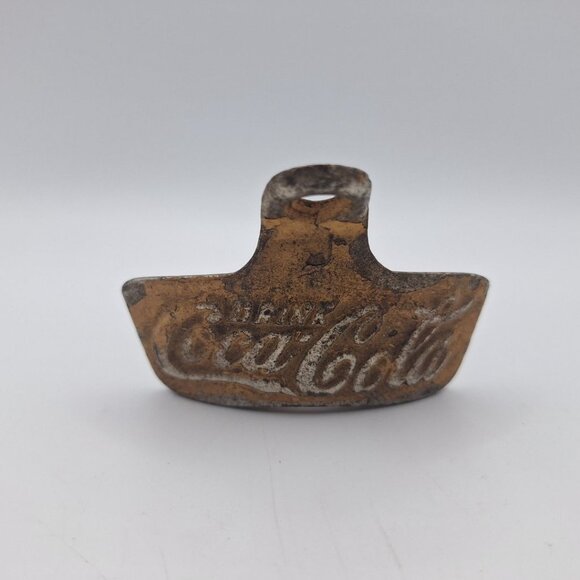 Coca Cola Bottle Opener Metal Vintage Painted Yellow 3 Inch Cast Iron Starr X - Picture 11 of 12